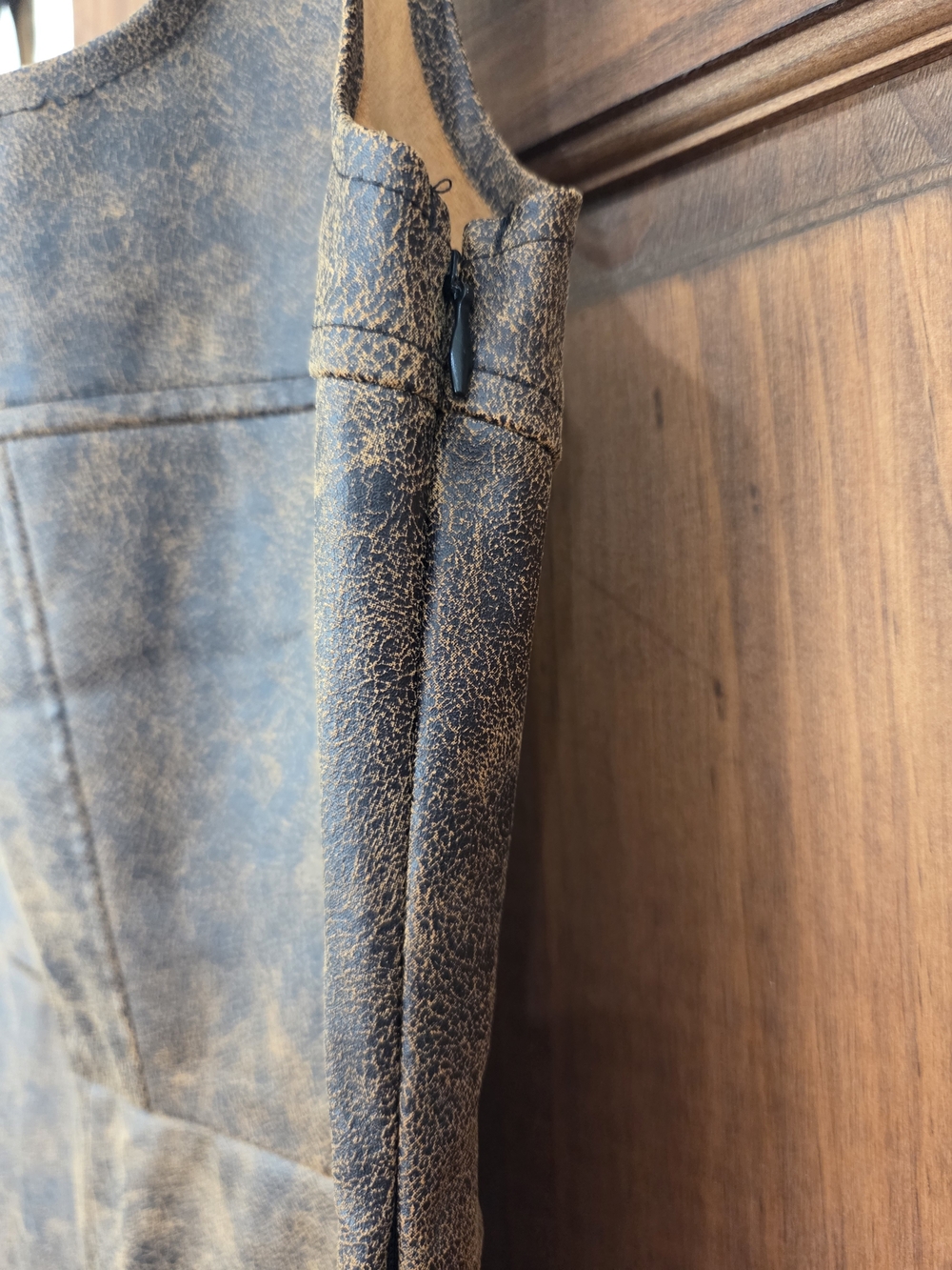 Forever 21 Brown Faux-Leather Wide-Leg Jumsuit (New) - Picture 3 of 8
